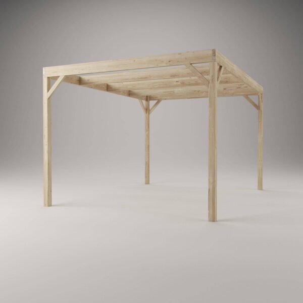 Pergola avec poutres encastrées