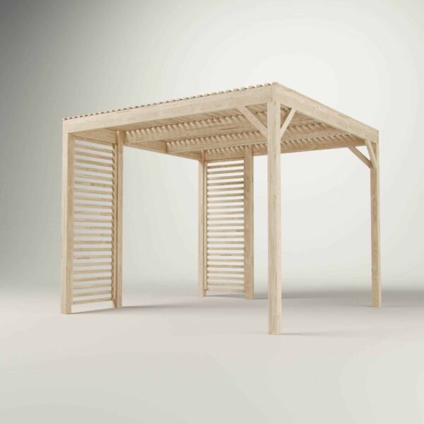 Pergola med väggar 3x3m