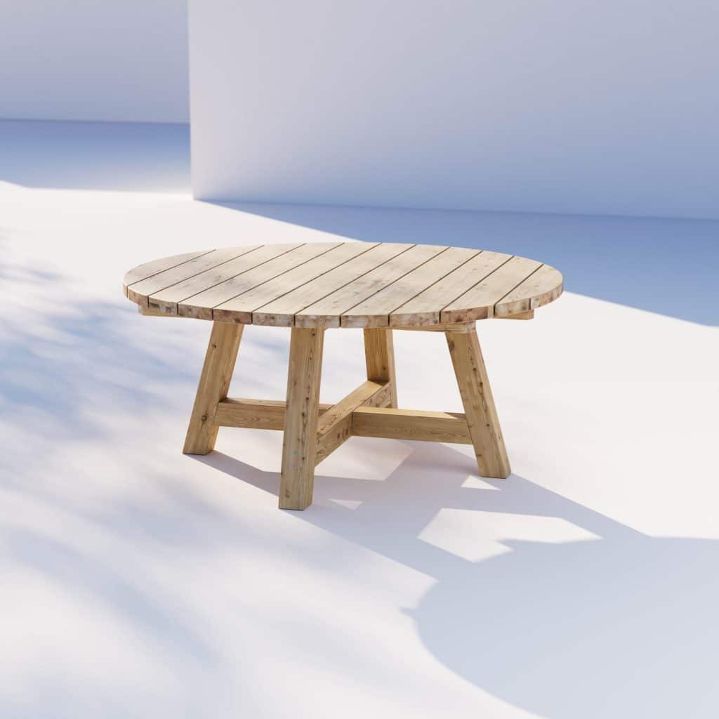 Egenbyggt Runt utebord Enelund DIY guide - bygga runt utebord ritning