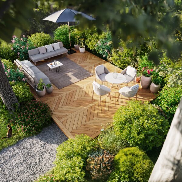 construire une terrasse en chevron 4,3x6,1