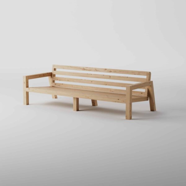 Lounge-Sofa L 3-Sitzer schräg von vorne